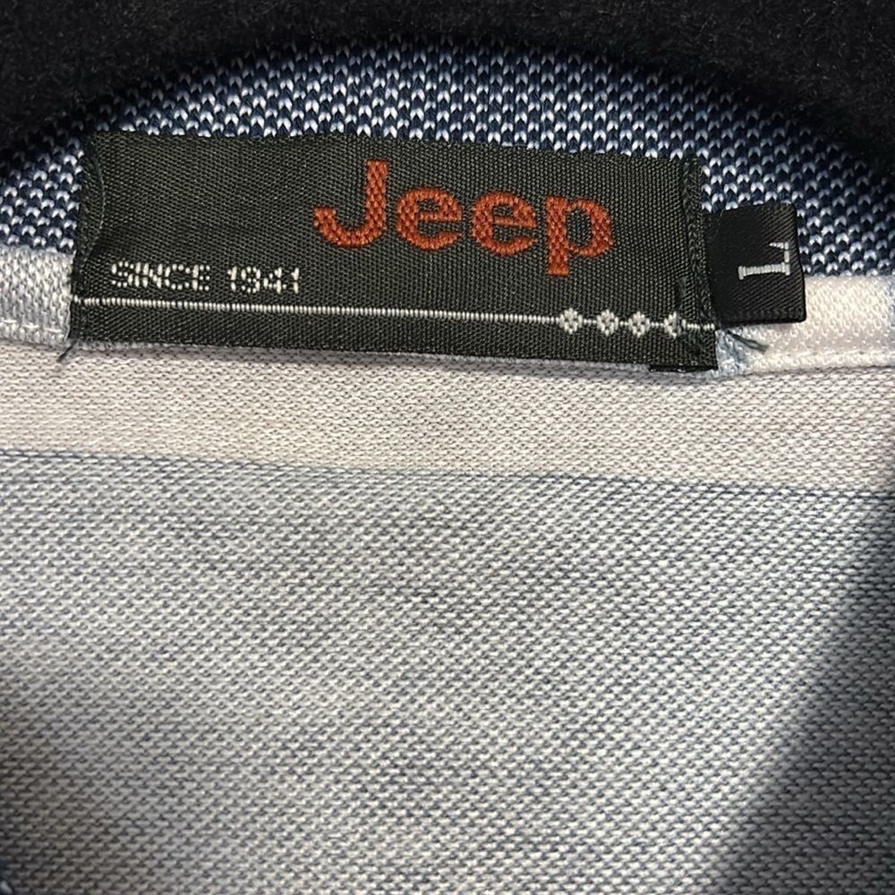 Jeep Long Sleeve Polo Shirt 1/4 Button Stripes Size Large NWT - Picture 4 of 10